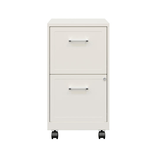 Classeur vertical mobile Hirsh à 2 tiroirs - Blanc perle