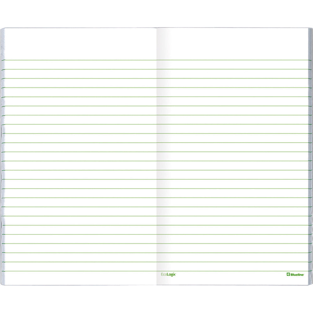 Blueline Black Open Side Perfect Binding Memo Notebook, White Paper, 6 3/4" x 4", Ruled, 100 Pages (50 Sheets)