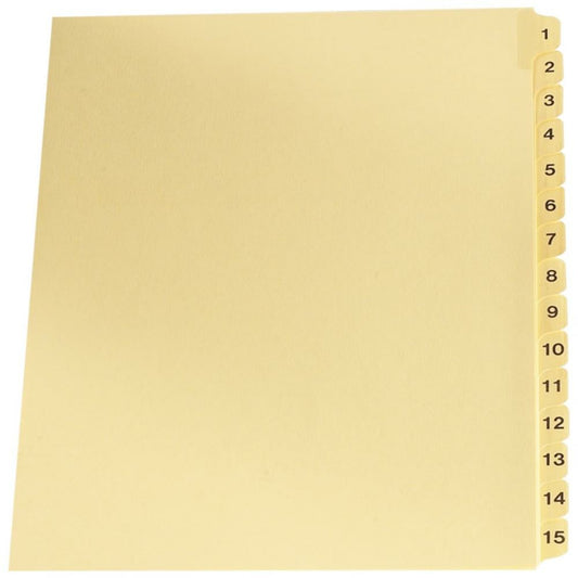 Index des pièces juridiques Buff 1 à 15, format lettre