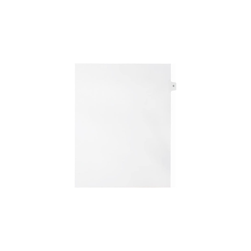 Onglets Sterling Alpha Singles, lettre C, blancs, format lettre, coupe 1/15e, paquet de 25