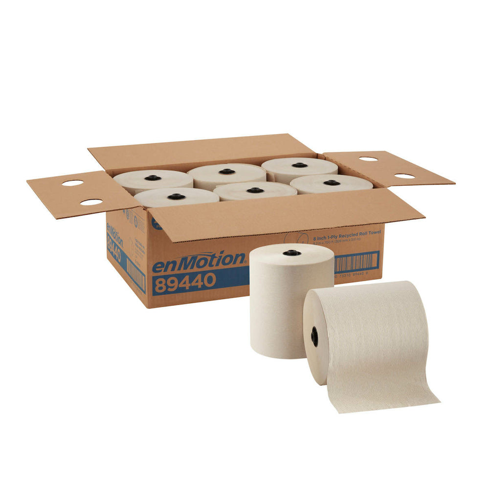 Rouleaux d'essuie-tout recyclés Georgia-Pacific enMotion de 20 cm (8 po) - Marron - Paquet de 6