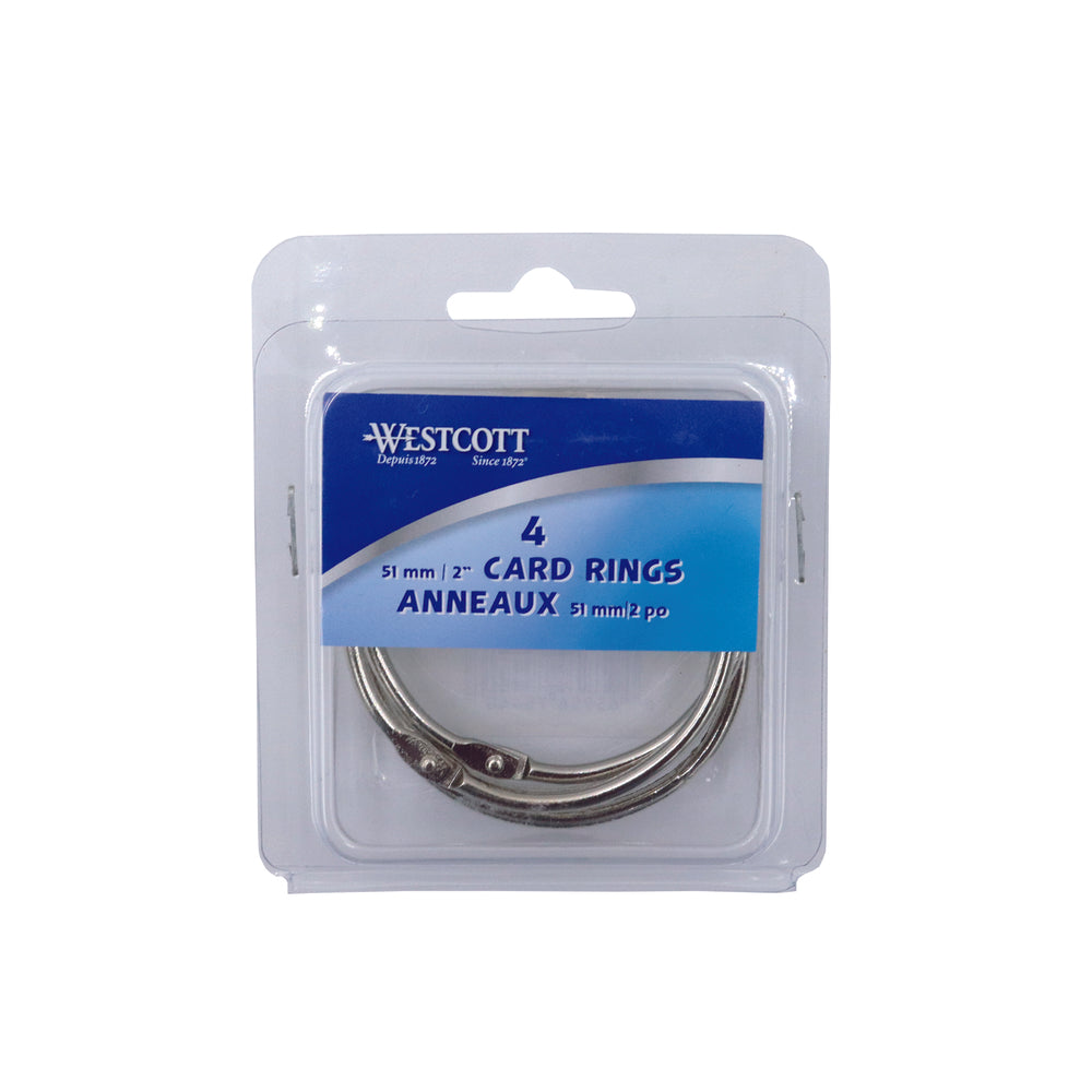 Westcott Loose Leaf Rings - 2" - Silver - 4 Pack