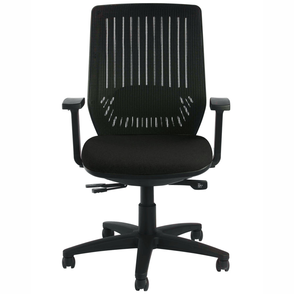 Nightingale Bless Mesh Back With Upholstered Seat Chair - Black