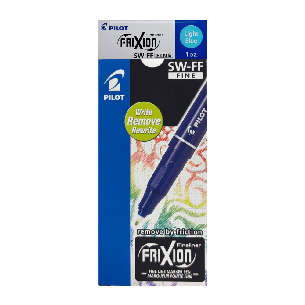 Marqueur feutre effaçable Pilot Frixion Fineliner - Pointe fine - Turquoise - Paquet de 12