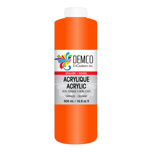 DEMCO EnCouleurs Inc School Acrylic Paint - 500 mL - Orange
