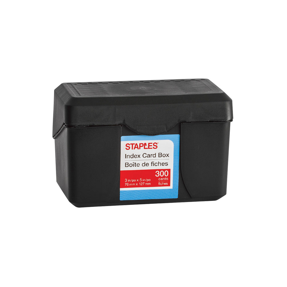 Staples Index Card Box - 3" x 5" - Black