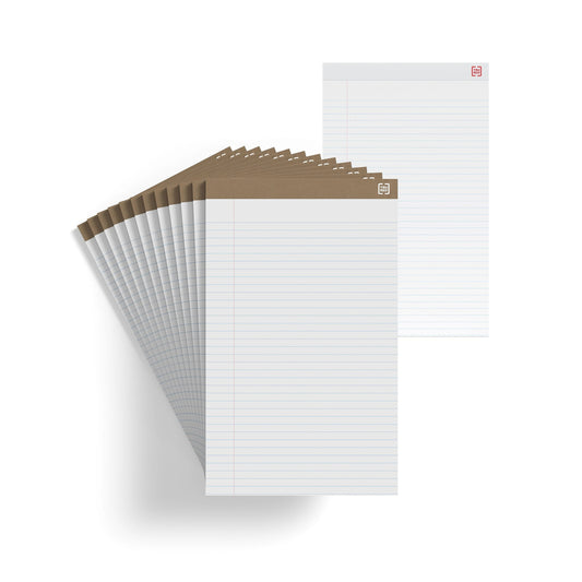 TRU RED Wide Ruled Notepad - 8.5" x 14" - White - 50 Sheets/Pad - 12 Pack