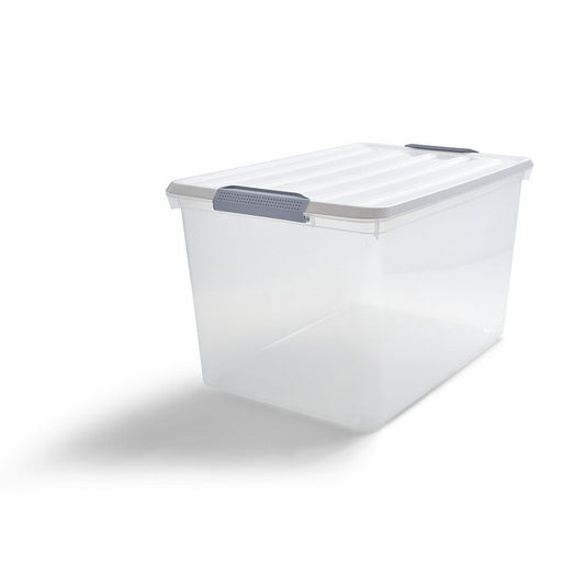 TRU RED 58.2 L Plastic Storage Tote with Locking Lid