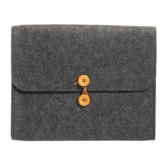 Pochette en feutre Pendaflex à cordon et bouton - 10-1/4" x 11-1/2" x 1-1/2" - Gris anthracite
