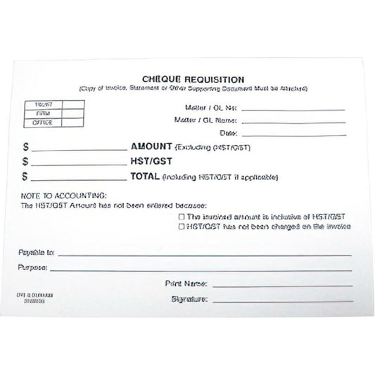 Supreme Lawyer's Cheque Requistition Pad