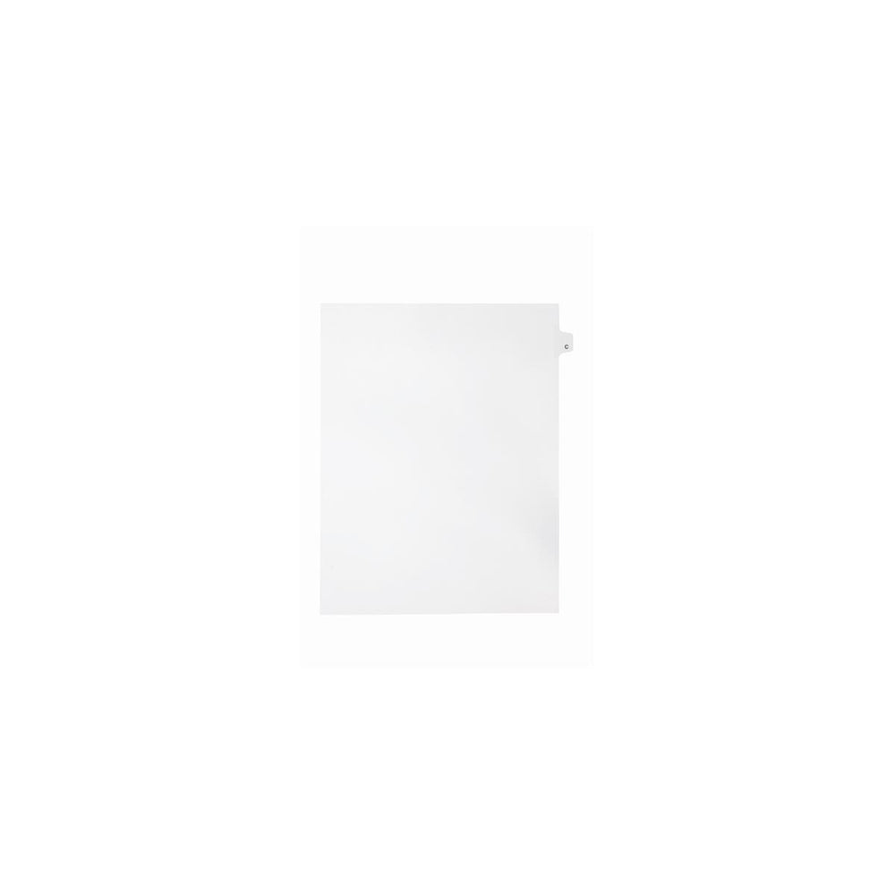 Onglets Sterling Alpha Singles, lettre C, blancs, format lettre, coupe 1/26e, paquet de 25