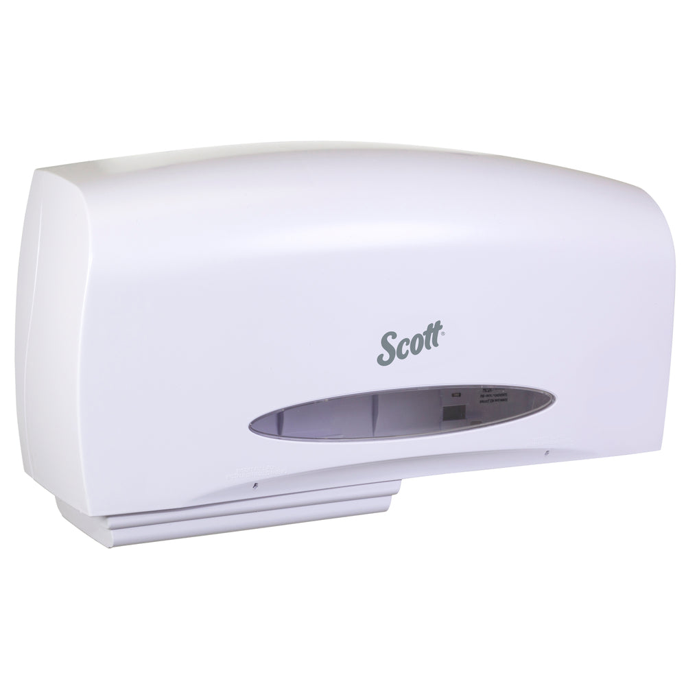 Scott Essential High Capacity Coreless JRT Twin Toilet Paper Dispenser (09609) - White