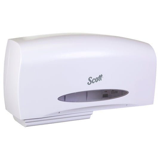 Scott Essential High Capacity Coreless JRT Twin Toilet Paper Dispenser (09609) - White