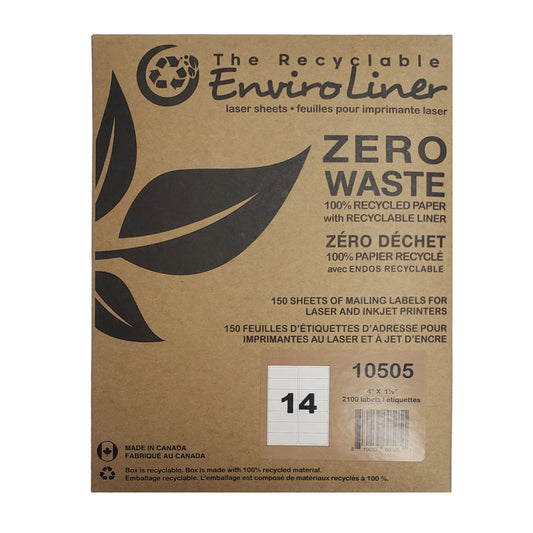 Étiquettes zéro déchet Labelcraft Products - 4" x 1,5" - 2100 étiquettes