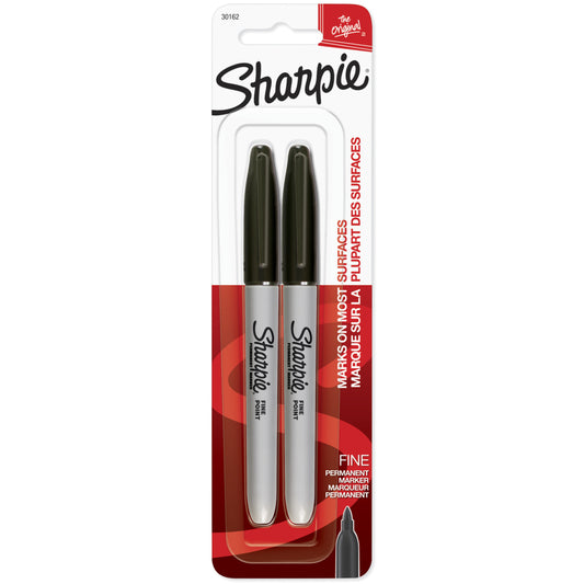 Marqueurs permanents Sharpie – Pointe fine – Noir – Lot de 2