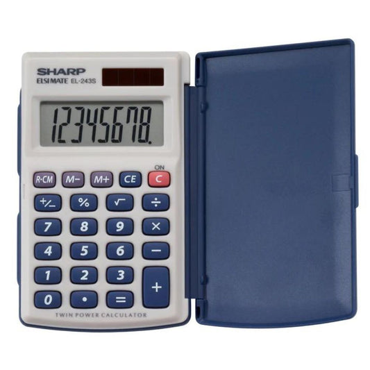 Calculatrice portable Sharp EL243S à 8 chiffres - Blanche