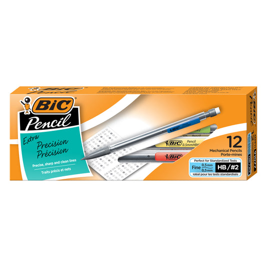 Porte-mines BIC Extra-Precision HB, 0,5 mm, paquet de 12