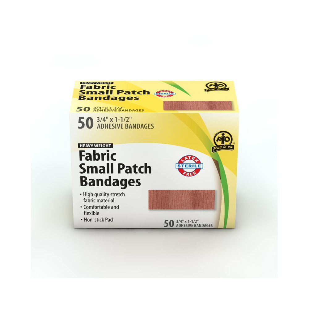 WASIP Fabric Patch Bandage - Small - 2cm W x 3.75 cm L - 50 Pack