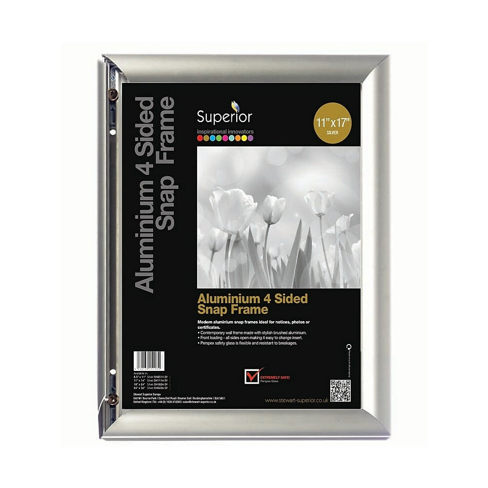 Cadre pour affiche SECO Snap - 28 x 43 cm - Argent