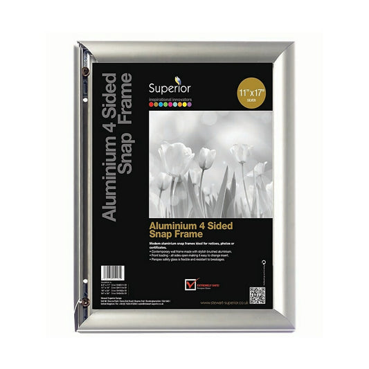SECO Snap Poster Frame Case - 11 x 17 Inches - Silver