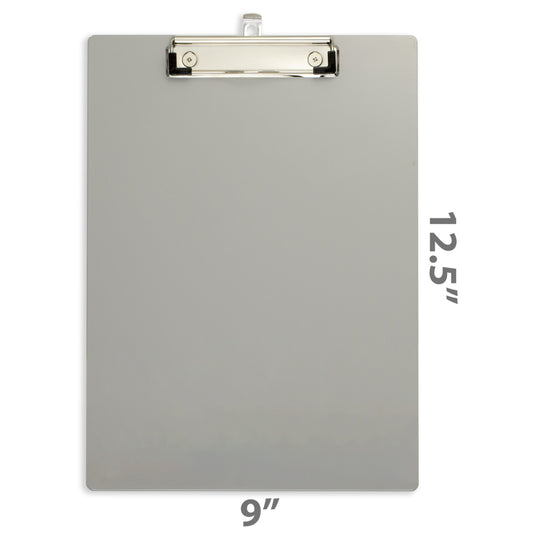 Officemate Aluminum Magnetic Clipboard - Letter Size - Silver