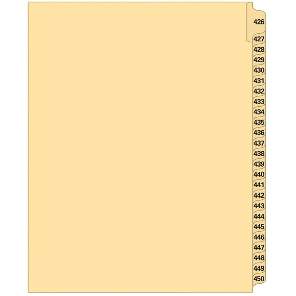Supreme Litigation Tabs 25th Cut Numeric Set 11" Buff #426-450
