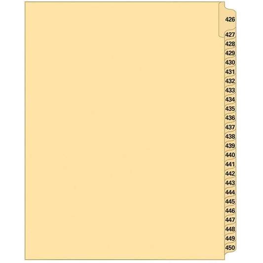 Supreme Litigation Tabs 25th Cut Numeric Set 11" Buff #426-450