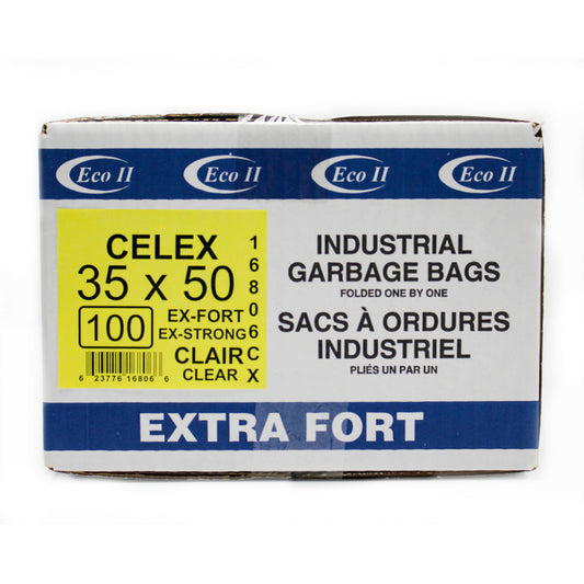 Eco II Garbage Bags - Extra Strong - 35" x 50" - Clear Tint - 100 Pack