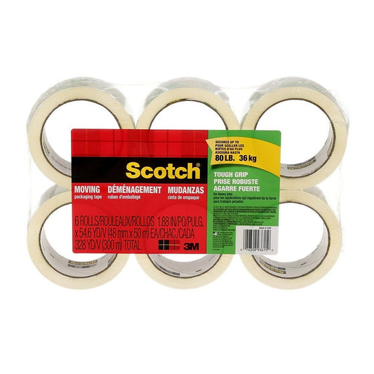 Scotch Moving/Packaging Tape, 1.88" x 54.6 Yds., 6 Pack (3500-6-ESF)