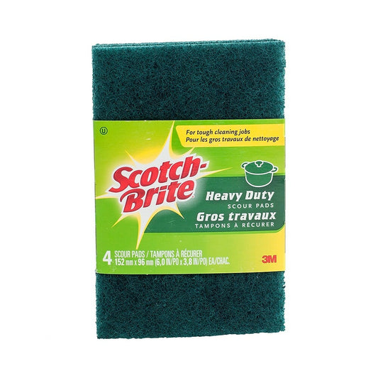 Tampons à récurer Scotch-Brite pour travaux lourds, paquet de 4 (SB411)