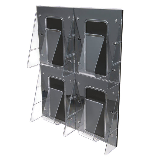 Systèmes muraux pré-assemblés Deflecto Stand-Tall - 4 compartiments - Format magazine - Transparent