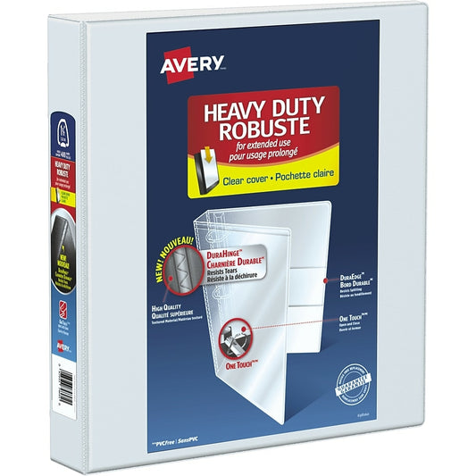 Classeur robuste Avery, anneau en D verrouillable One Touch, taille 1-1/2 po, blanc (79795)