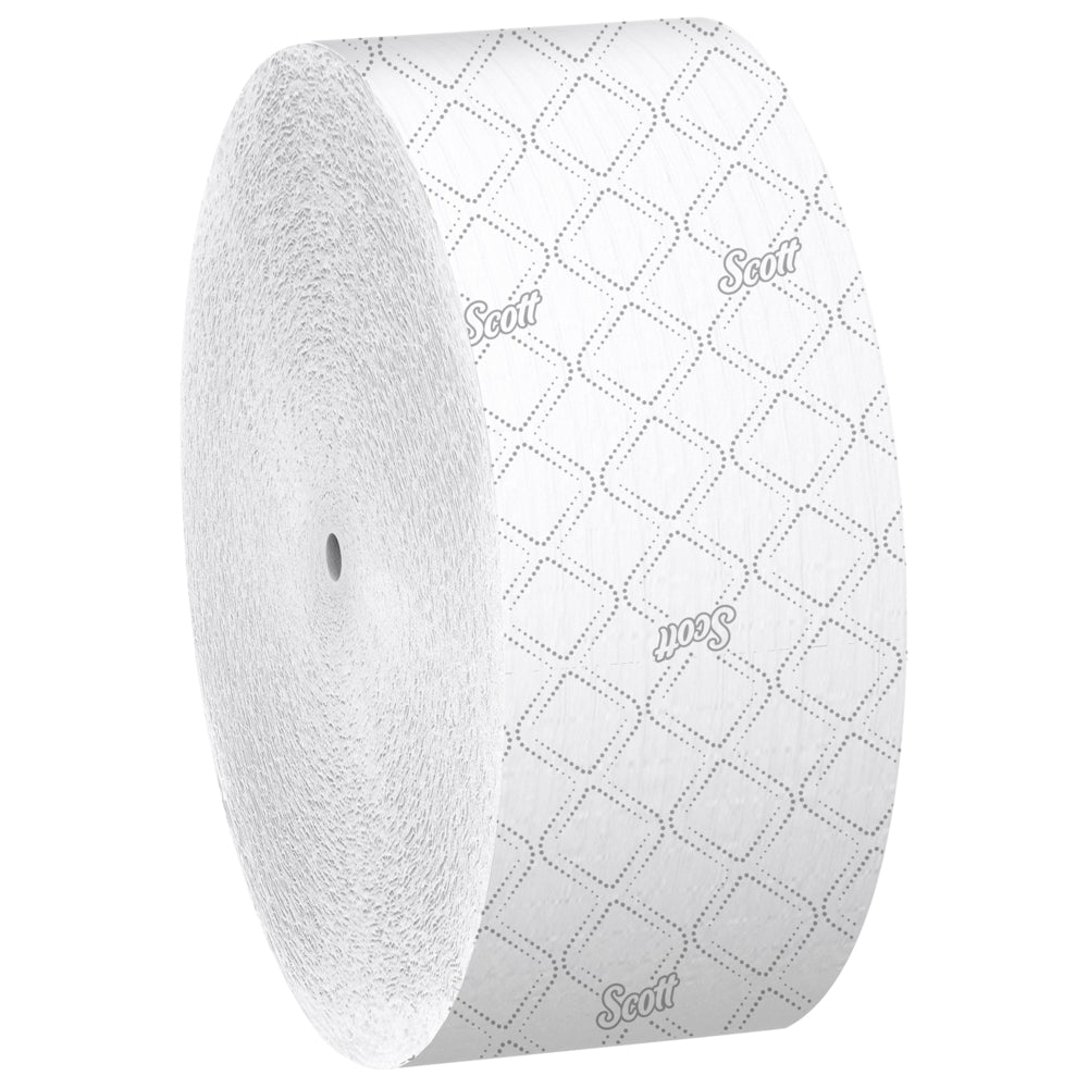 Rouleau de papier toilette Scott sans mandrin, grande capacité, design surélevé, 2 épaisseurs, blanc, paquet de 12