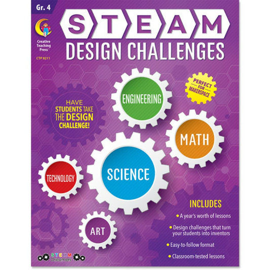 Creative Teaching Press STEAM Design Challenges Resource Book, Gr. 4