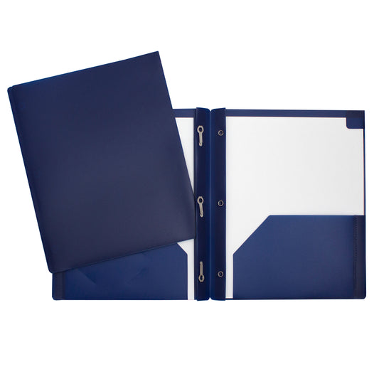 Geocan Plastic Portfolio with Pockets and Tabs - Blue