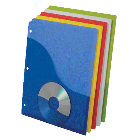Chemises de projet Pendaflex Wave Pocket - Format lettre - Couleurs assorties - Paquet de 5