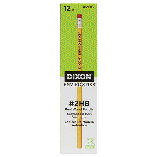 Crayon Dixon Enviro Stiks - n° 2 HB Soft - Naturel - Paquet de 12