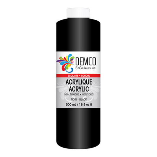 Demco EnCouleurs inc. School Acrylic Paint, 500 mL, Black