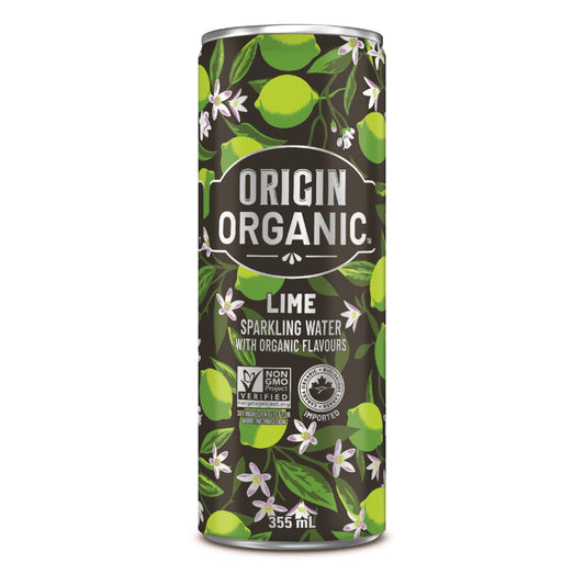 Origin Organic Sparkling Water - Lime - 24 Pack