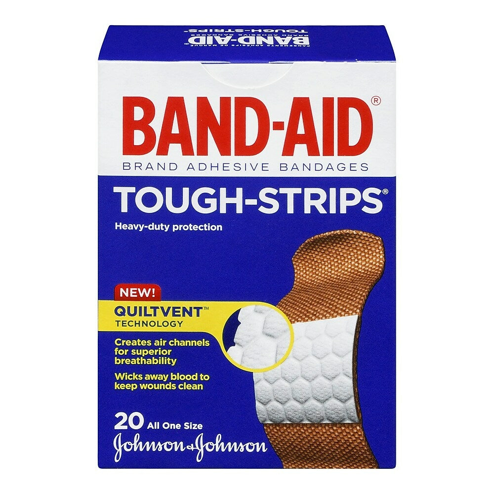 Pansements adhésifs TOUGH-STRIPS de marque BAND-AID, paquet de 20