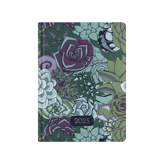 Pierre Belvedere 2025 Agenda - 7.5" W x 9.5" L - Succulents - Bilingual