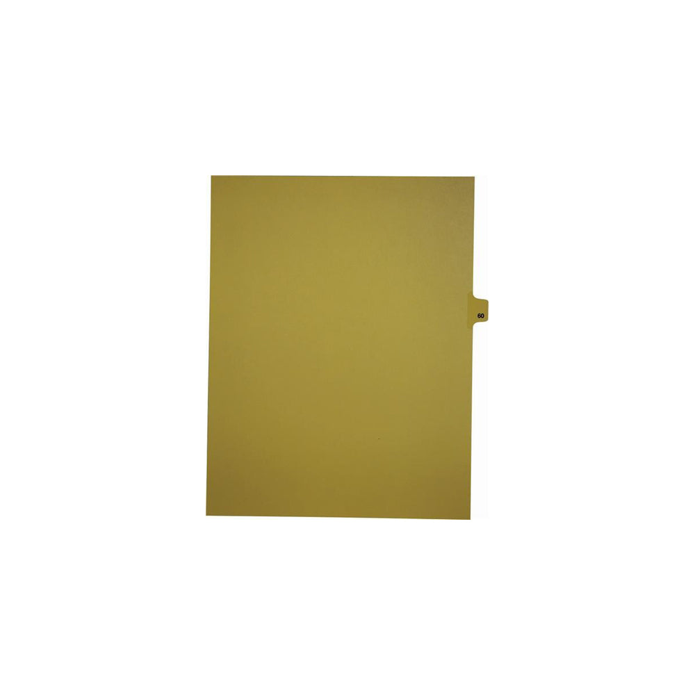 Sterling Numeric Singles Tabs, #60, Buff, Letter Size, 1/25th Cut, 25/pk