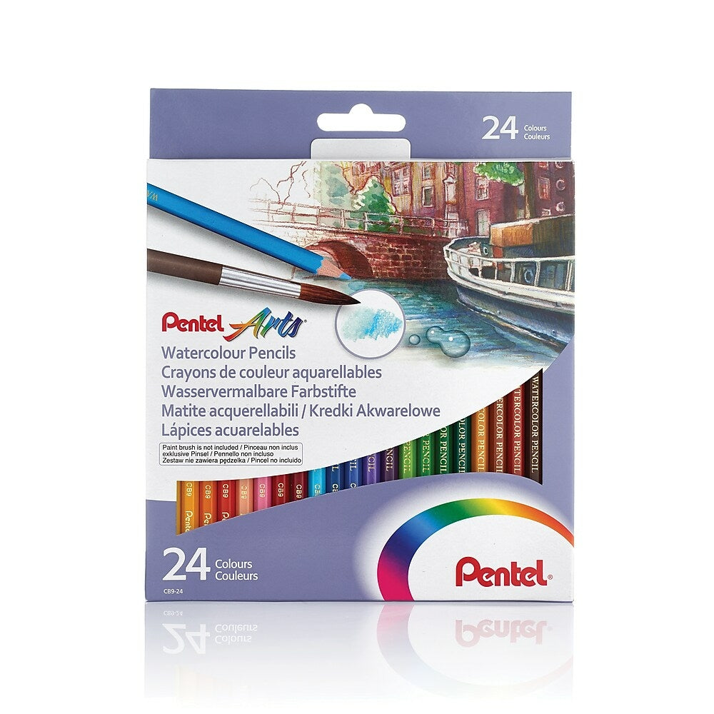 Pentel Arts WaterColour Pencils Set - Assorted - 24 Pack