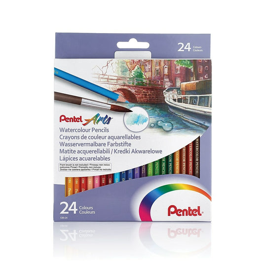 Pentel Arts WaterColour Pencils Set - Assorted - 24 Pack