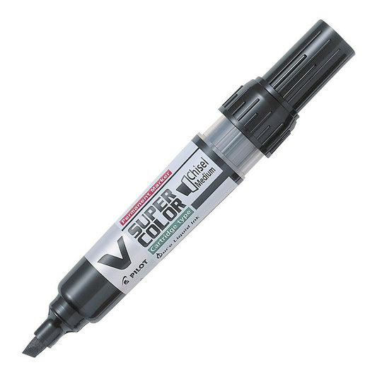Marqueurs Pilot V Super Color BeGreen - Pointe biseautée - Noir