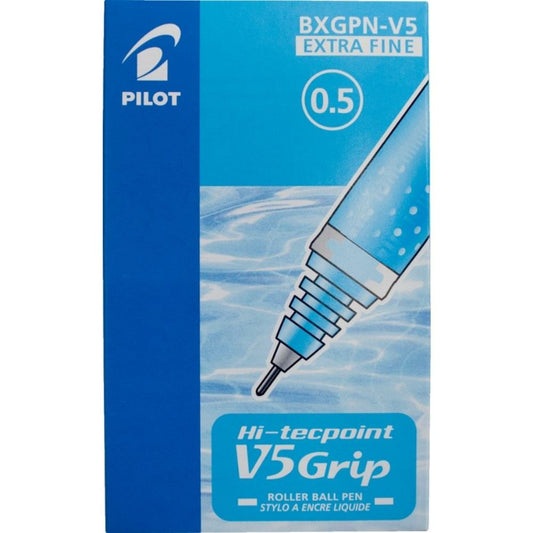 Stylo roller à encre liquide Pilot Hi-Tecpoint Grip. 0,5 mm. Bleu. Boîte de 12.