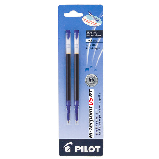 Recharges d'encre Pilot Hi-Tecpoint V5 RT et GreenTecpoint - Pointe extra fine - Bleu - Lot de 2