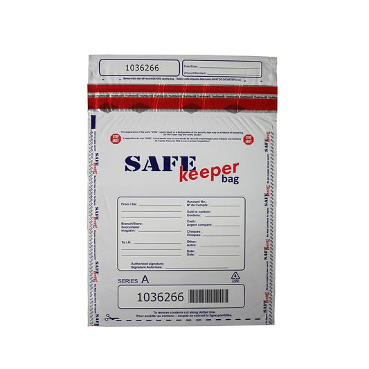 Sacs de dépôt Safe Keeperbag - 9" x 12" - Paquet de 500