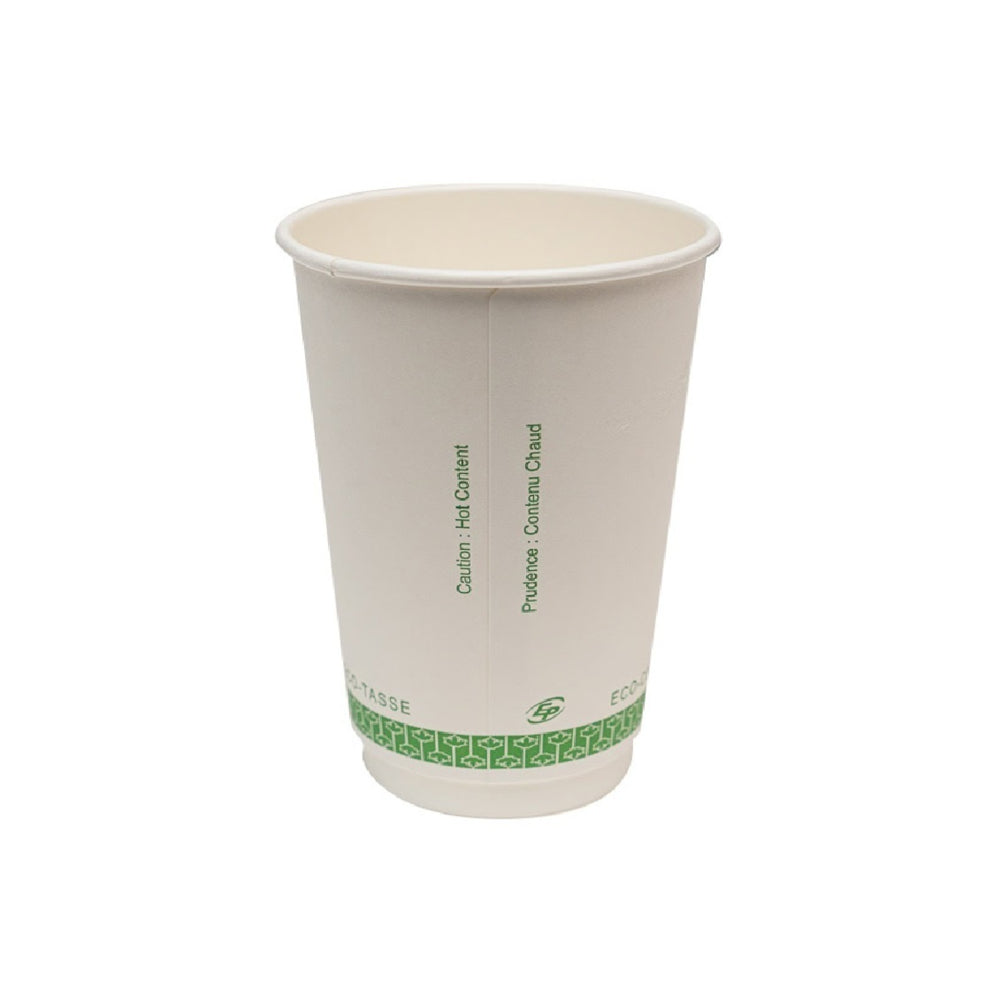 Gobelets compostables à double paroi pour boissons chaudes Eco-Packaging - 16 oz - Paquet de 500