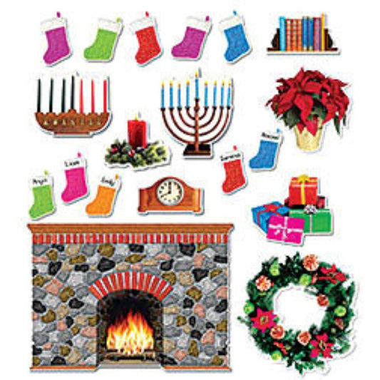Ensemble de tableau d'affichage Scholastic Holiday Hearth